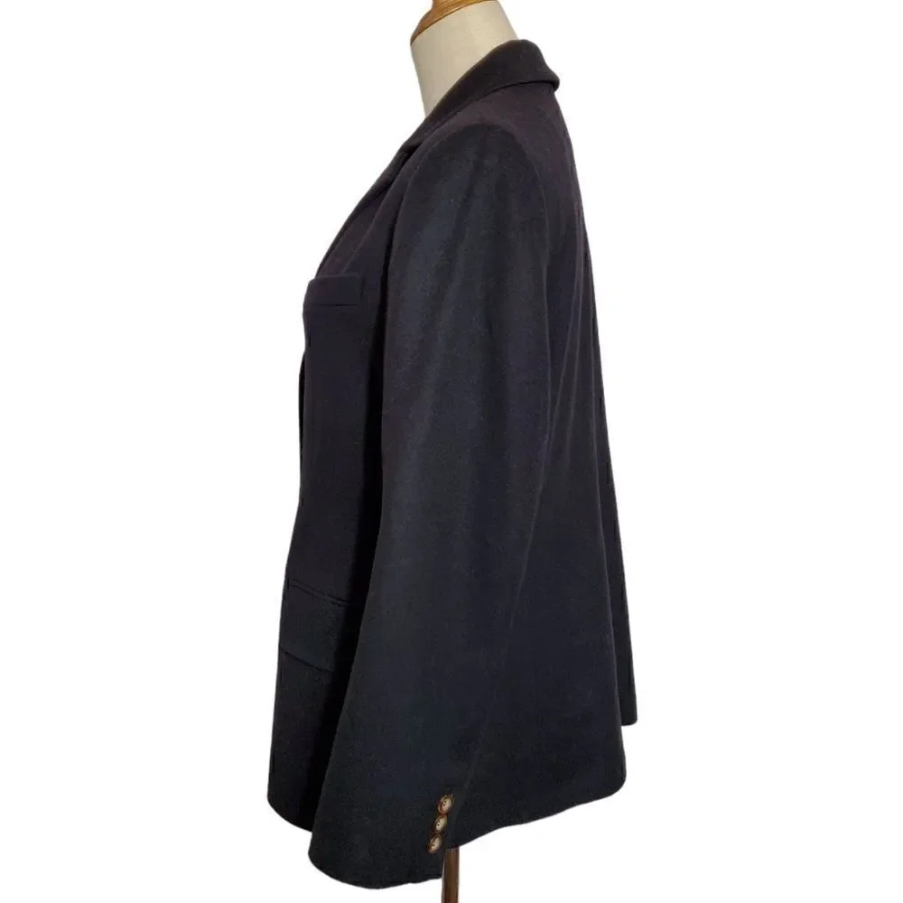L.L. Bean Black Cashmere Blend Blazer Jacket - Picture 5 of 8